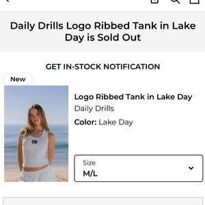 Daily Drills Logo Ribbed Tank in Lake
Day DAILY DRILLS X REVOLVE